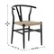 Emma and Oliver Devine Set of 2 Y-Back Style Wooden Dining Chairs with Kraft Paper Rope Seats, Stackable Design